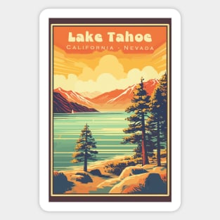 Lake Tahoe National Park Vintage Travel Poster Sticker